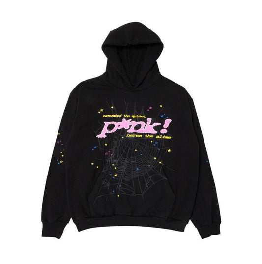 Sp5der P*nk Hoodie Black
